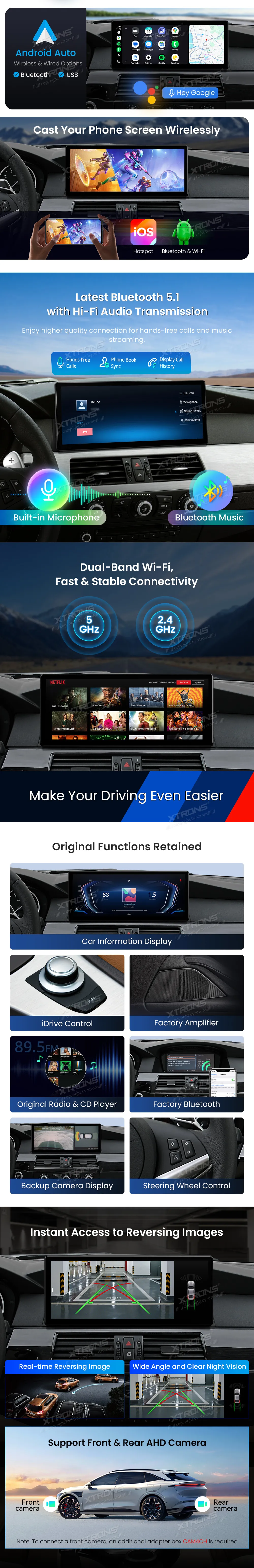 BMW E60 E61 CCC | Android 14 | 12.3 inch | 8GB/256GB/8Core Snapdragon 685 | Multimedija Xtrons QWBX24CCB12E60