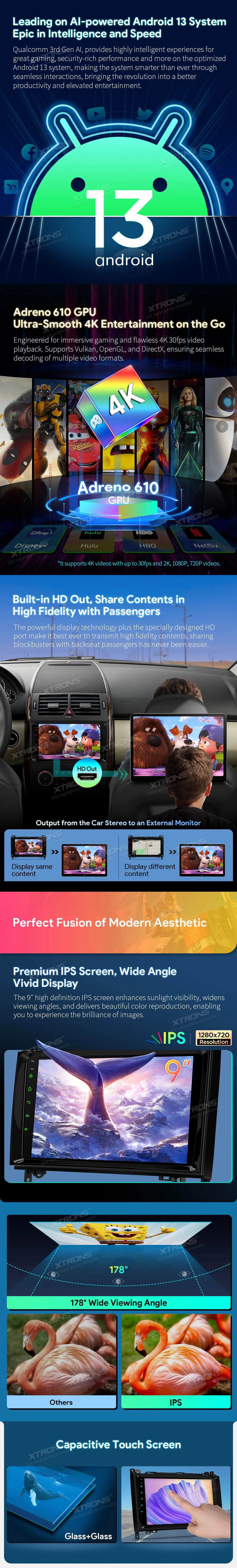 MB A / B / Vito / Sprinter | Android 13 | 9 inch | 8GB/256GB/8Core Snapdragon 665 | Multimedija Xtrons IQP92M245P