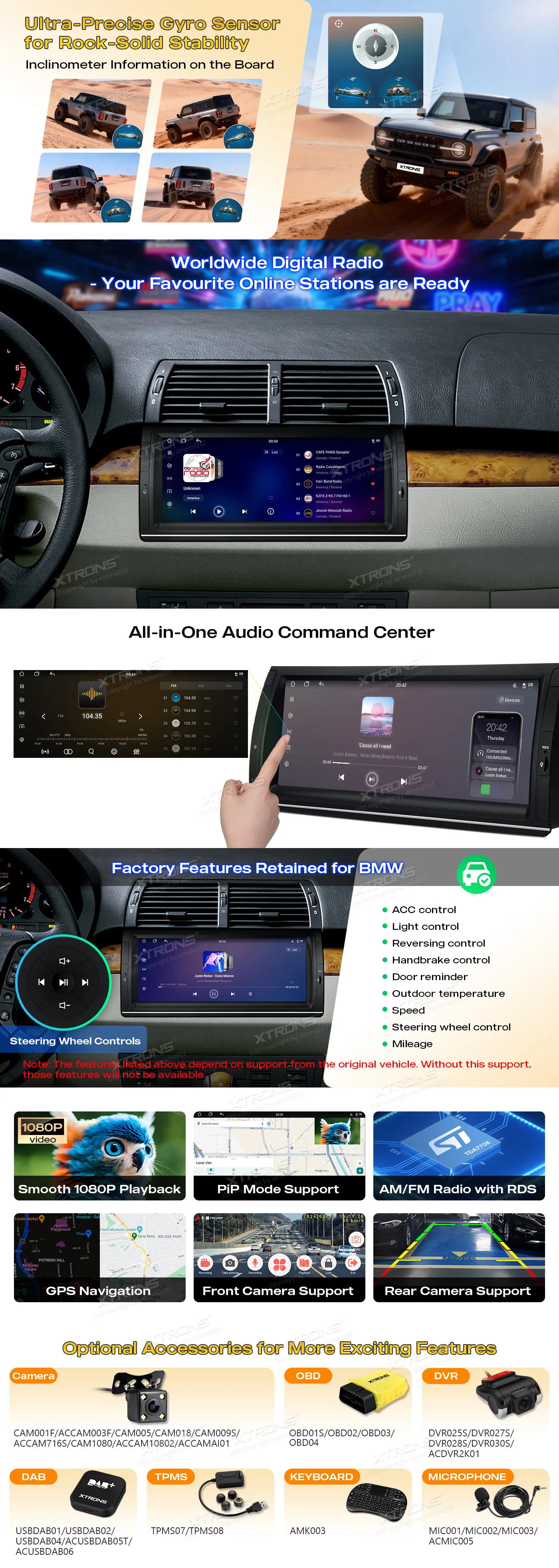 BMW X5 E53 | Android 14 | 10.25 inch QLED | 4GB/64GB/8Core | Multimedija Xtrons IM1453BH