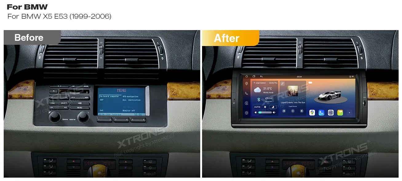 BMW X5 E53 | Android 14 | 10.25 inch QLED | 4GB/64GB/8Core | Multimedija Xtrons IM1453BH