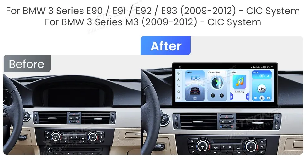 BMW E90 E91 E92 E93 CIC | Android 14 | 12.3 inch | 8GB/256GB/8Core Snapdragon 685| Multimedija Xtrons QWBX24CIB12E92