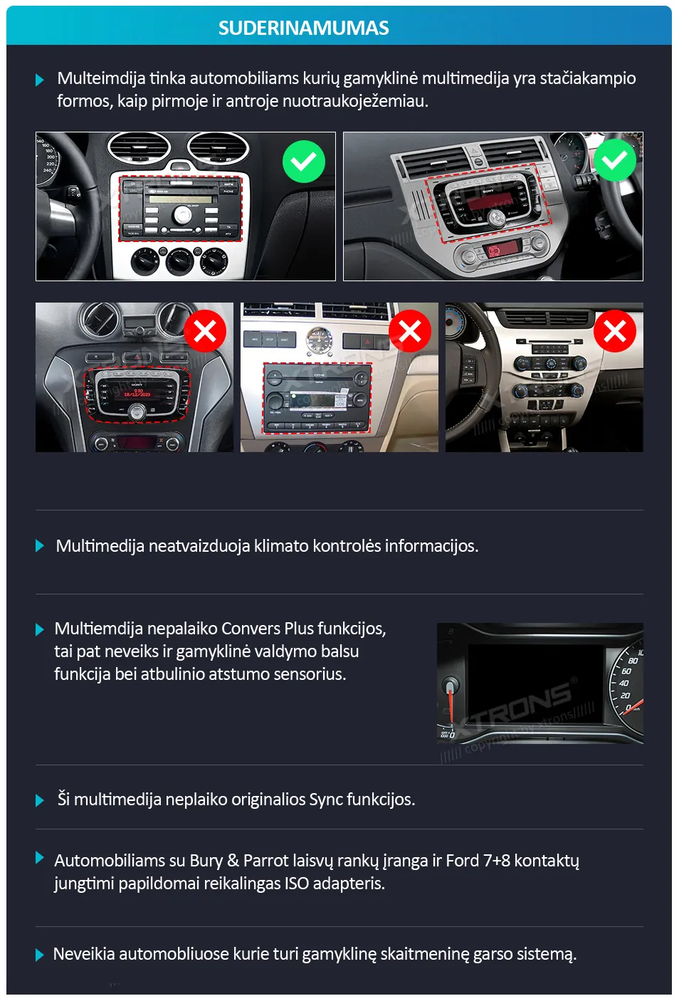 Ford Focus /  S-Max / C-Max / Galaxy / Transit / Fiesta | 7inch | 2GB/64GB/8 Cores | Android OS | Multimedija Xtrons IDS70QSFBL