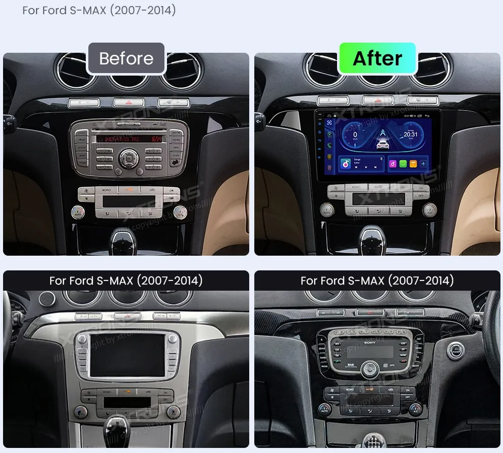 Ford S-Max 2007-2014 | 9 inch | 2GB/64GB/8 Cores | Android OS | Multimedija Xtrons IDSP90MXF