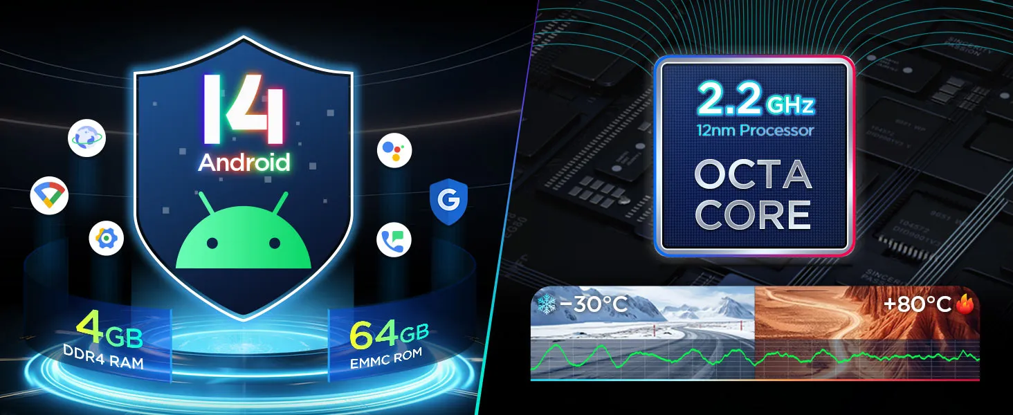 Ford Mustang 2010-2014 | 10.1 inch | 4GB/64GB/8 Cores | Android 14 | Multimedija Xtrons PXP14MTFGS