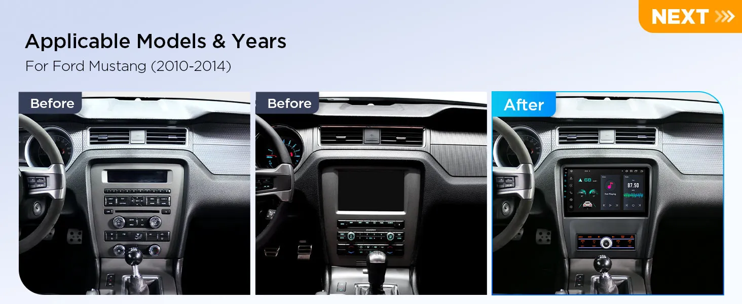 Ford Mustang 2010-2014 | 10.1 inch | 4GB/64GB/8 Cores | Android 14 | Multimedija Xtrons PXP14MTFGS