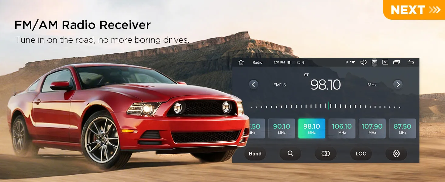 Ford Mustang 2010-2014 | 10.1 inch | 4GB/64GB/8 Cores | Android 14 | Multimedija Xtrons PXP14MTFGS