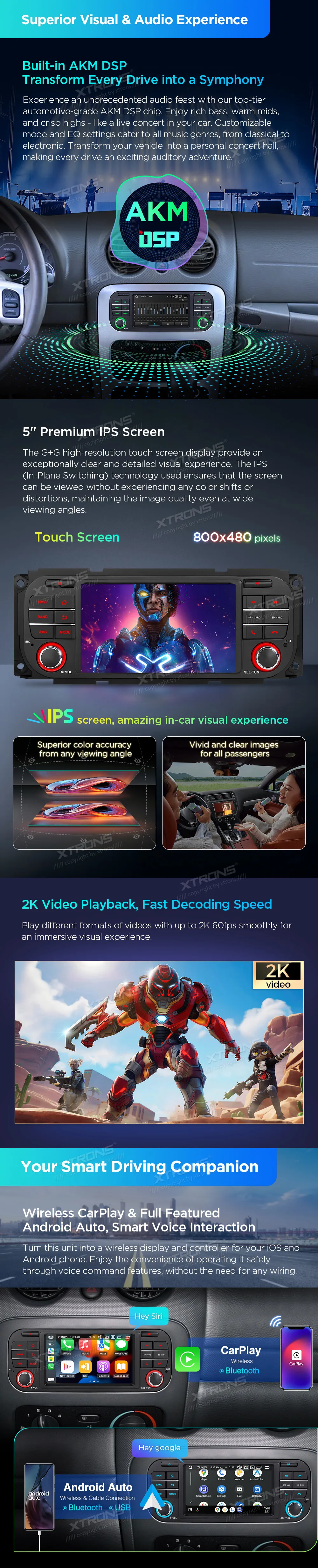 Chrysler / Jeep / Dodge | 5 inch | 4GB/64GB/8 Cores | Android 14 | Multimedija Xtrons PX54WRJLGS