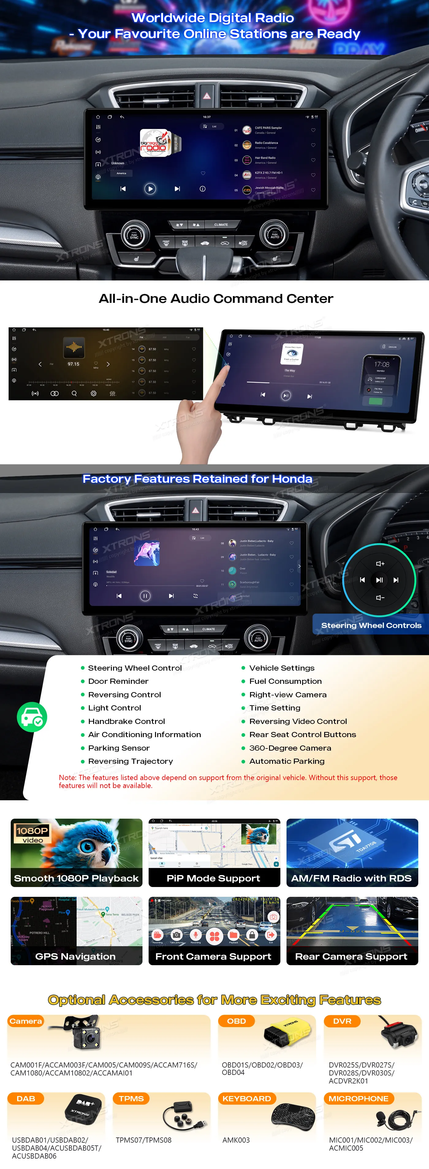 Honda CR-V 2017-2022 | Android 15 | 12.3 inch | 8GB/128GB/8Core | Multimedija Xtrons IMHP24CRHN
