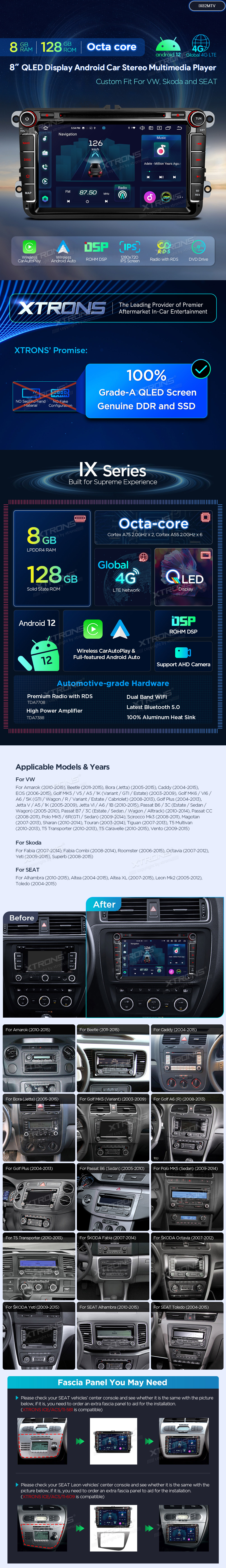 VW / ŠKODA / SEAT ANDROID 12 MULTIMEDIJA XTRONS