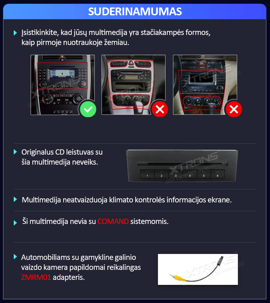 MB B / A / VITO / SPRINTER 7 COLIŲ ANDROID 12 MULTIMEDIJA XTRONS