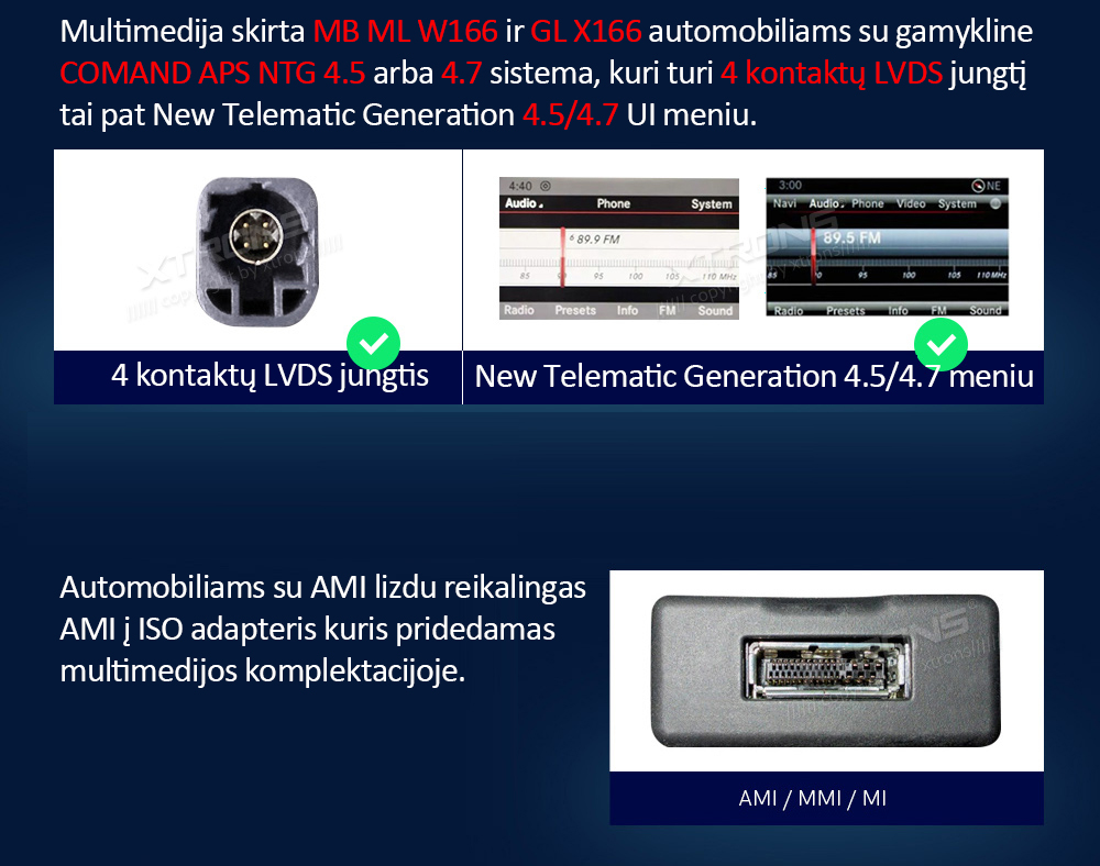 MB A/CLA/GLA/G KLASĖS 9 COLIŲ ANDROID 12 MULTIMEDIJA XTRONS