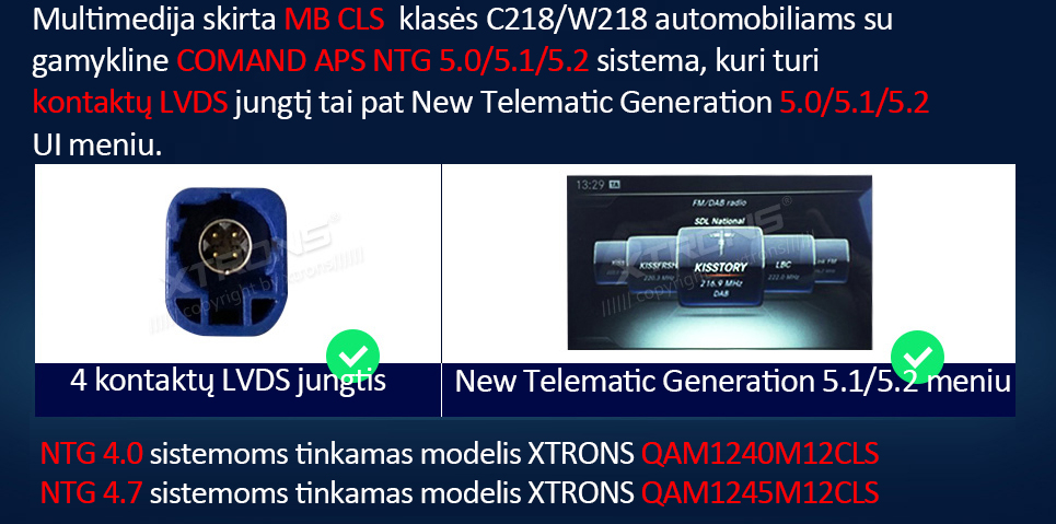 MB C KLASĖS W204 10.25 COLIO ANDROID 13 NTG 4.0 MULTIMEDIJA XTRONS