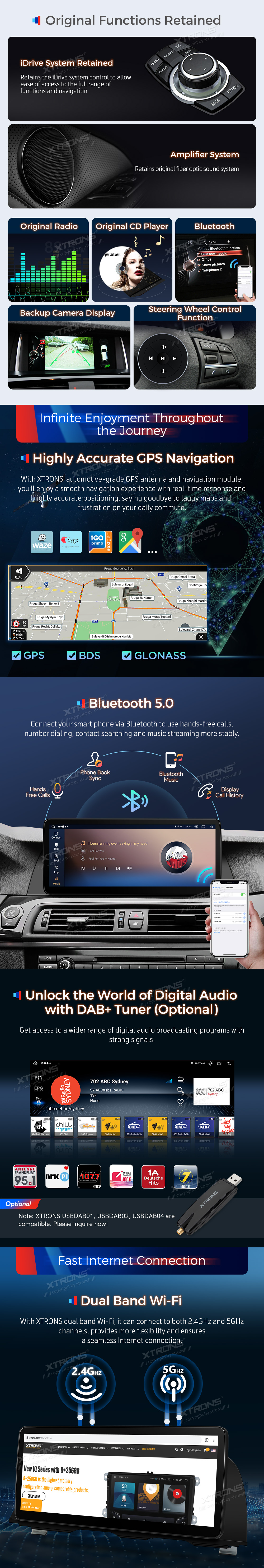 BMW F10 / F11 NBT 12.3 COLIŲ ANDROID 13 MULTIMEDIJA XTRONS QLB22NB12FV