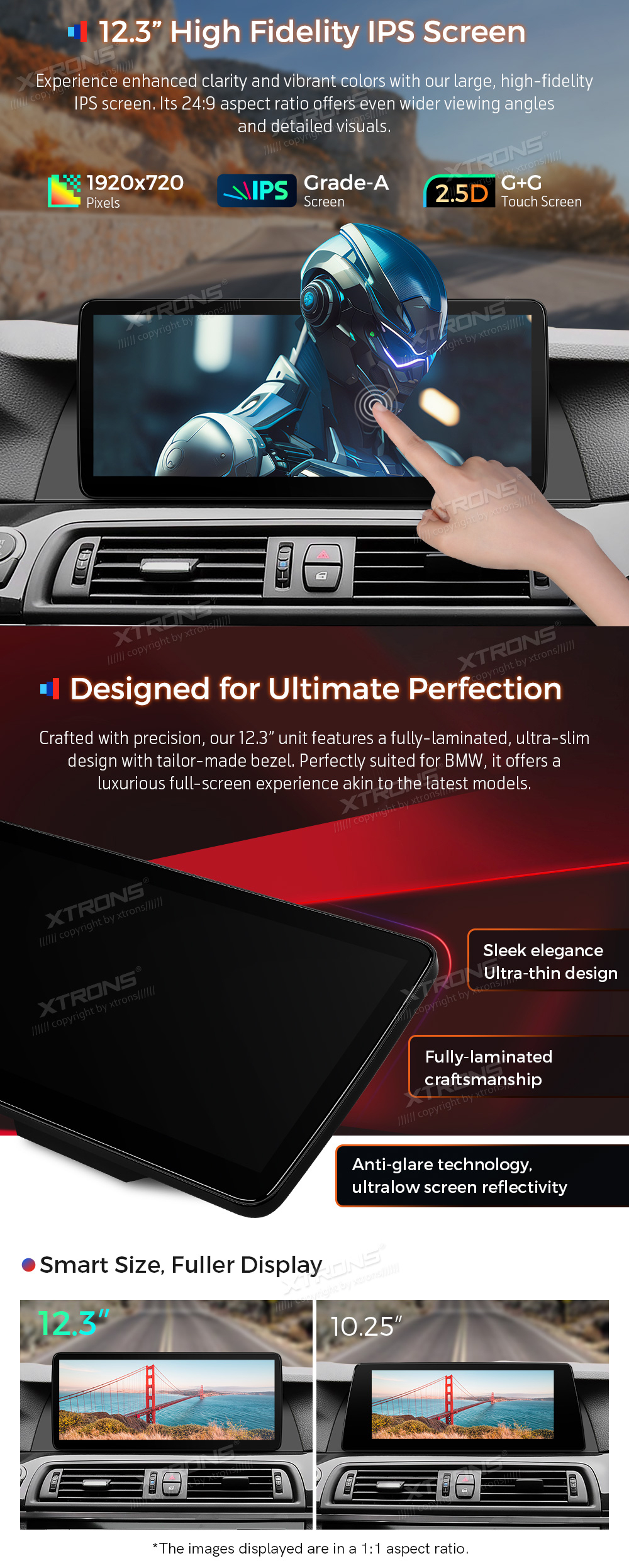 BMW F10 / F11 NBT 12.3 COLIŲ ANDROID 13 MULTIMEDIJA XTRONS QLB22NB12FV