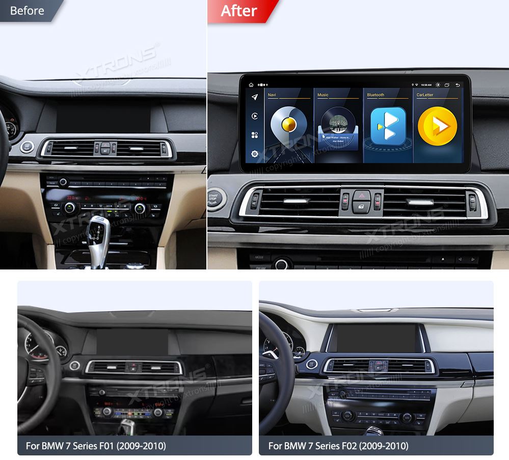 BMW 7 F01 F02 NBT ANDROID 13 12.3 COLIŲ MULTIMEDIJA XTRONS