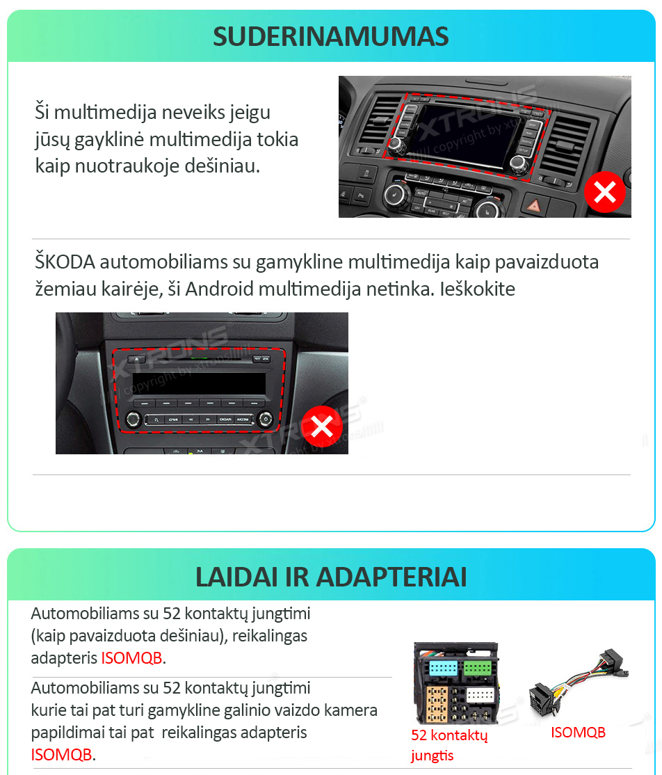 VOLKSWAGEN / ŠKODA / SEAT 8 COLIŲ ANDROID 10 MULTIMEDIJA