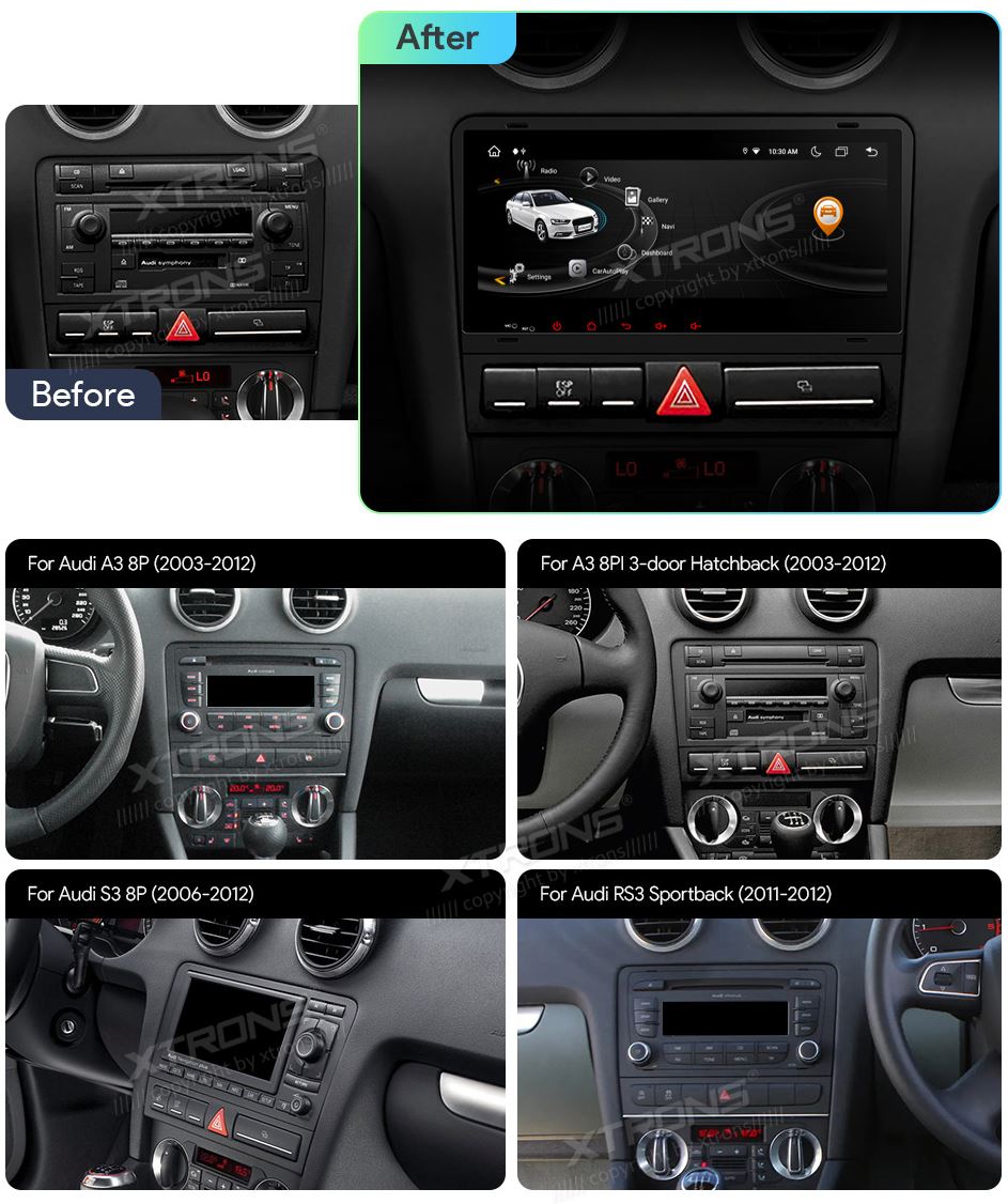 AUDI A3 / S3 / RS3 8.8 COLIO ANDROID 12 MULTIMEDIJA XTRONS