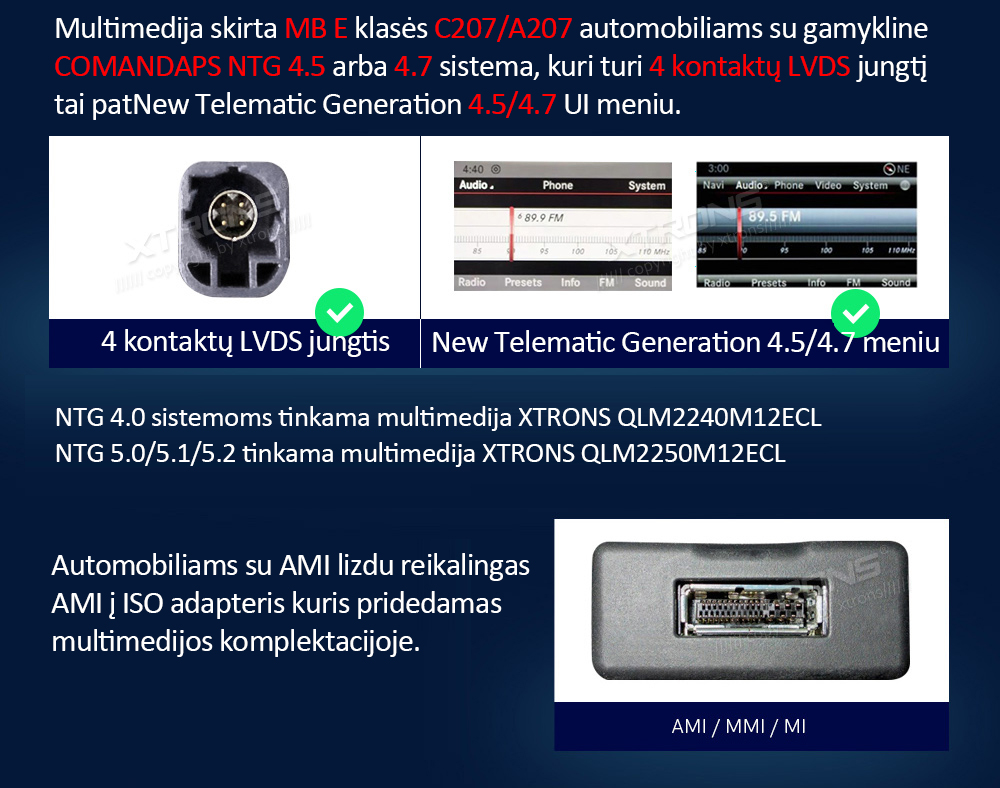 MB E KLASĖS C207/A207 12.3 COLIO ANDROID 13 MULTIMEDIJA QLM2245M12ECL