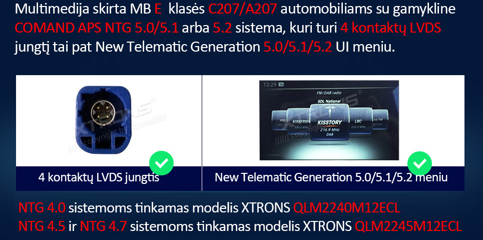 MB E KLASĖS C207/A207 12.3 COLIO ANDROID 13 MULTIMEDIJA