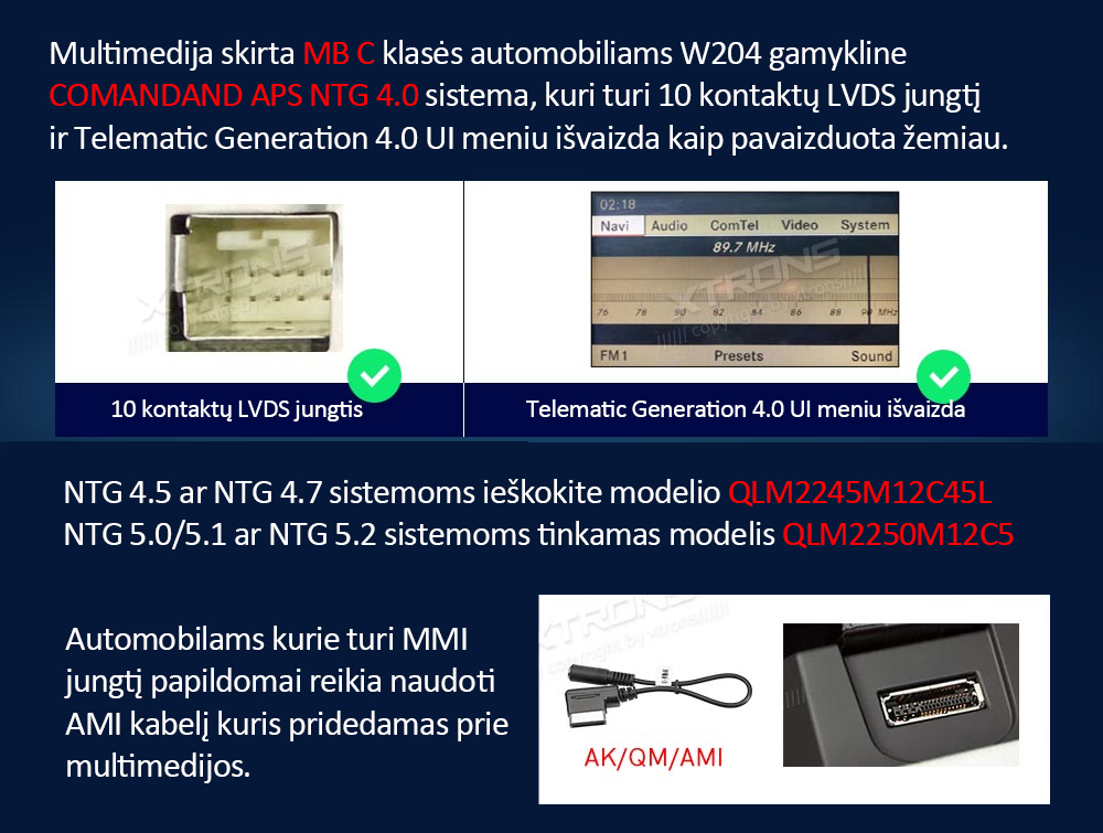 MB C KLASĖS W204 12.3 COLIO ANDROID 13 MULTIMEDIJA 