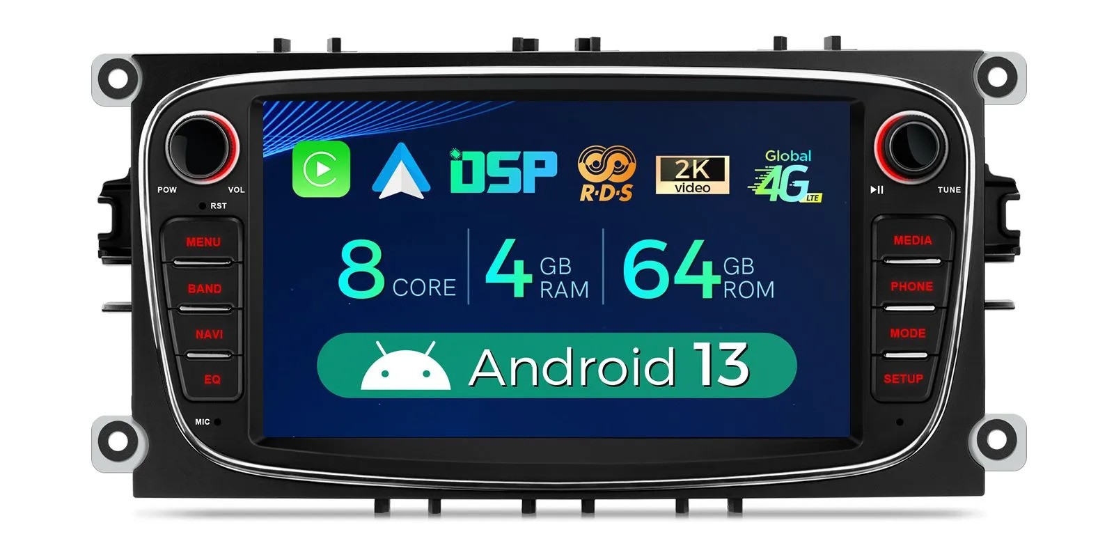 FORD FOCUS/S-MAX/C-MAX/MONDEO/GALAXY 7 COLIŲ ANDROID 13 MULTIMEDIJA PX72FSFBL