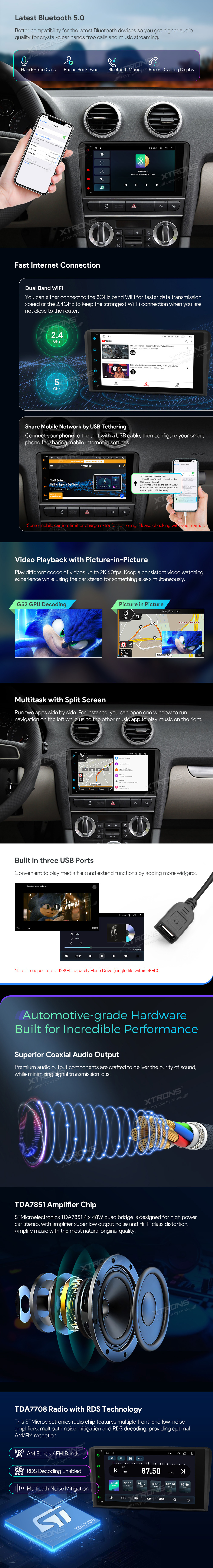 AUDI A3 / S3 / RS3 8 COLIŲ ANDROID 12 MULTIMEDIJA