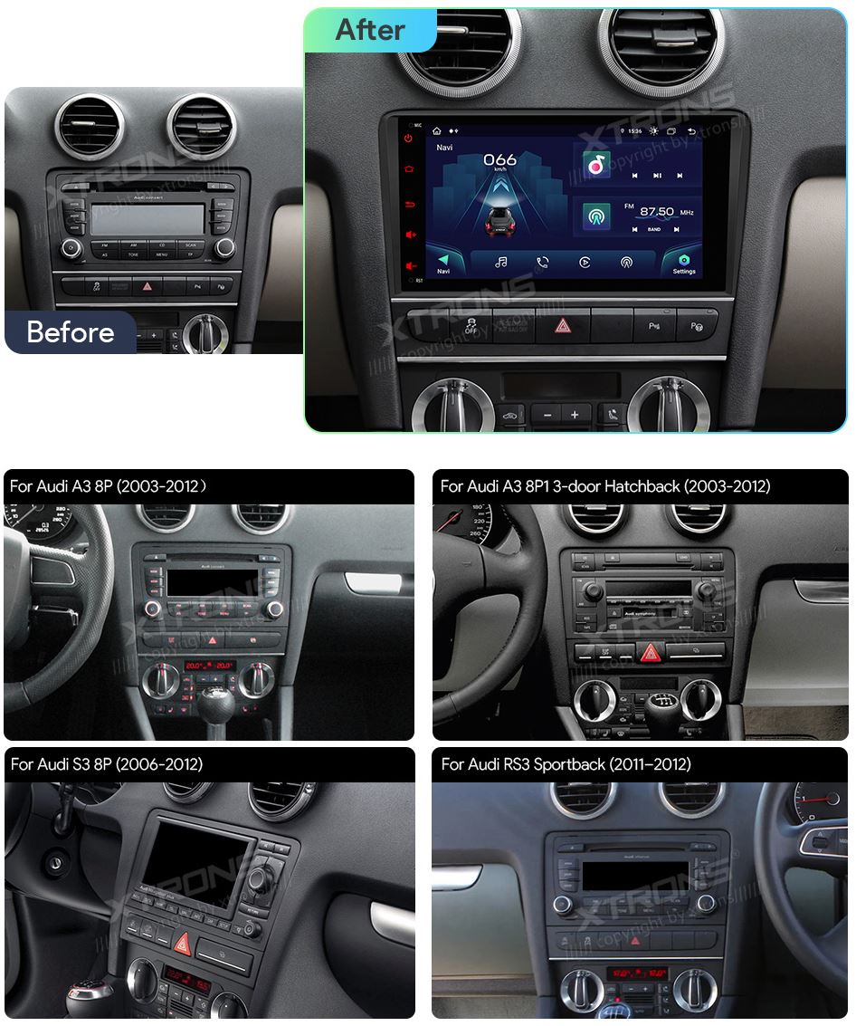 AUDI A3 / S3 / RS3 8 COLIŲ ANDROID 12 MULTIMEDIJA