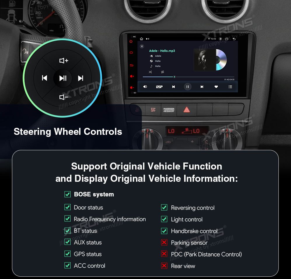 AUDI A3 / S3 / RS3 8 COLIŲ ANDROID 12 MULTIMEDIJA