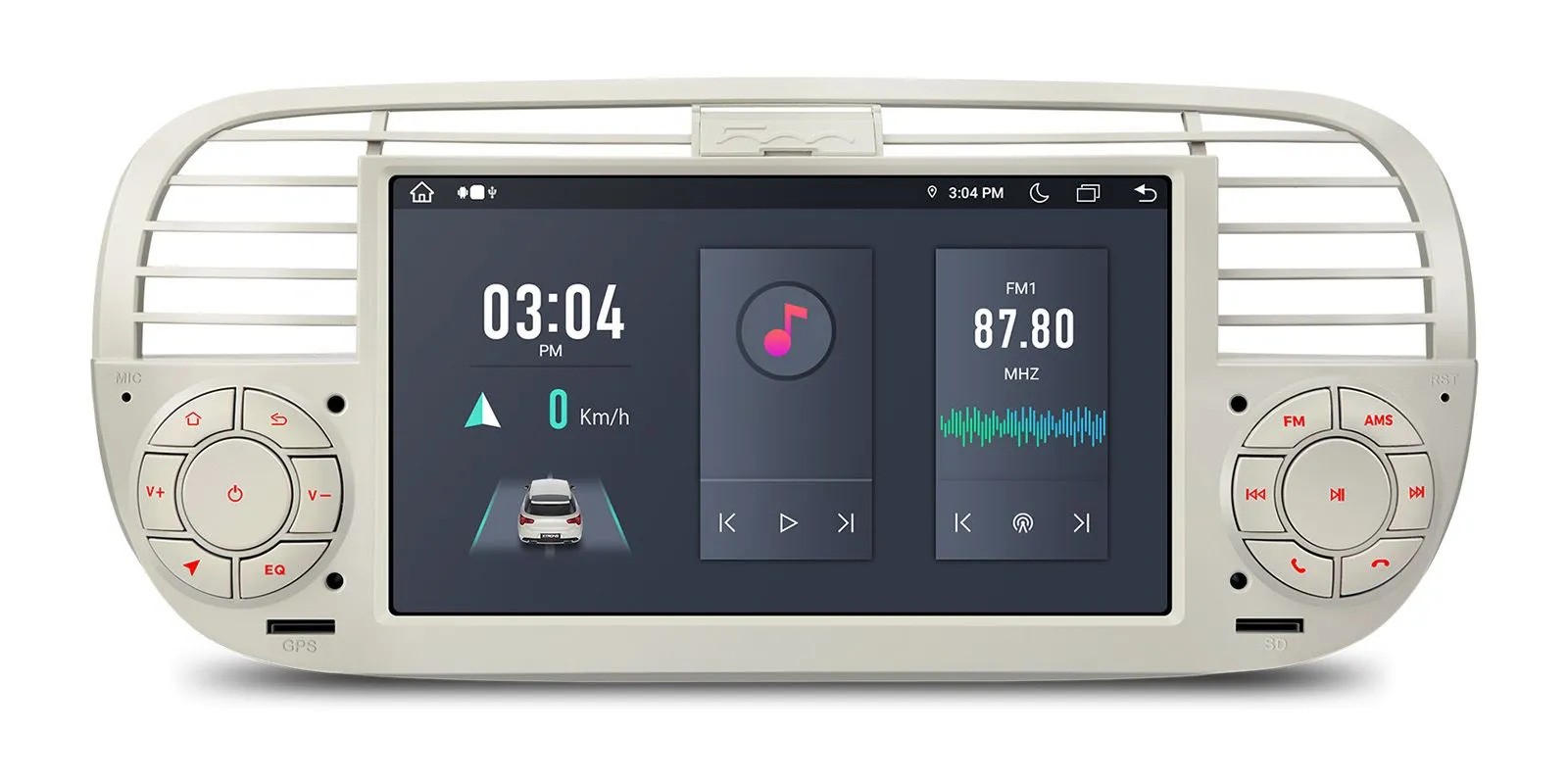 FIAT 500 2007-2015 7 COLIŲ ANDROID 13 MULTIMEDIJA XTRONS IA7250FLCS