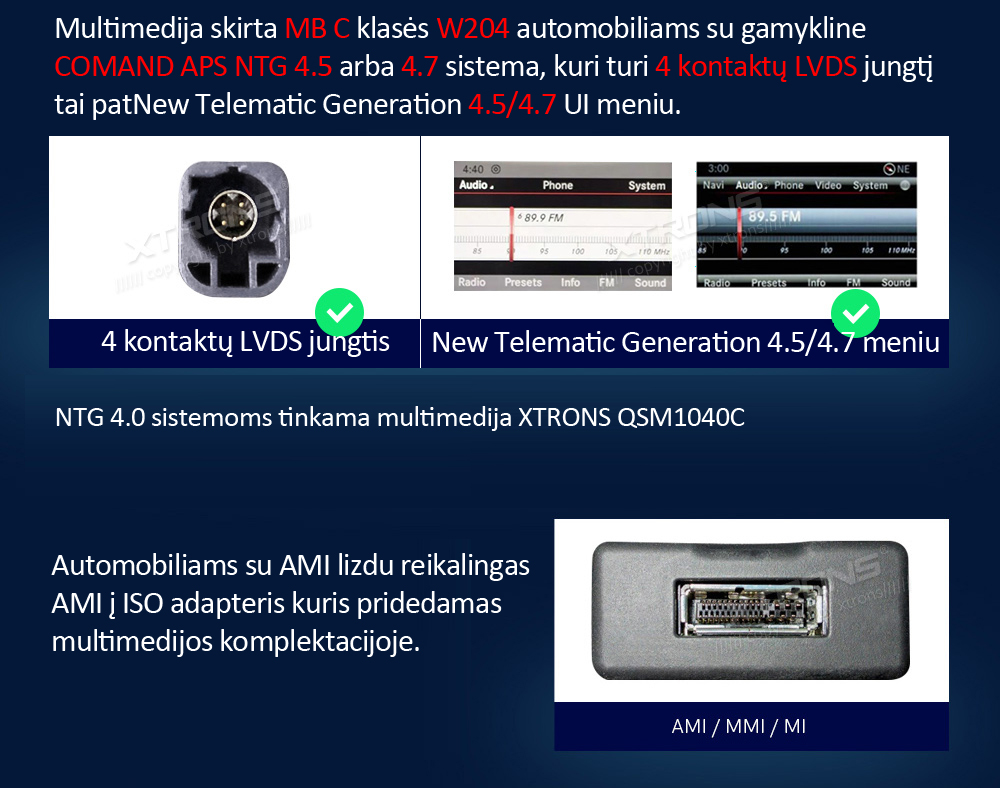 MB C KLASĖS W204 10.25 COLIO ANDROID 13 NTG 4.0 MULTIMEDIJA XTRONS