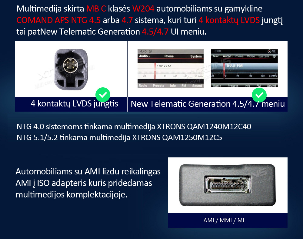 MB C KLASĖS W204 10.25 COLIO ANDROID 13 XTRONS