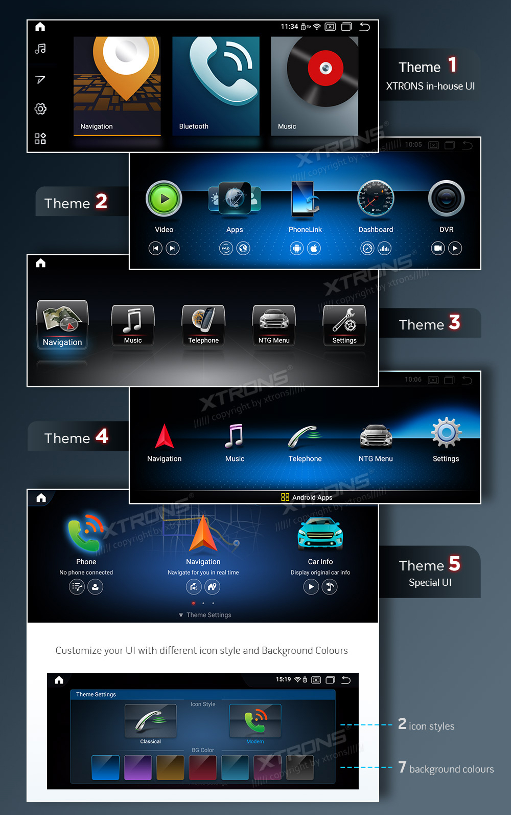 APPLE CARPLAY IR ANDROID AUTO Multimedijoje integruota Apple CarPlay (Bluetooth/WiFi) ir Android Auto (USB), kas leižia prijungti išmanūjį telefoną prie multimedijos ir naudotis visomis jo funkcijomis multimedijos ekrane.