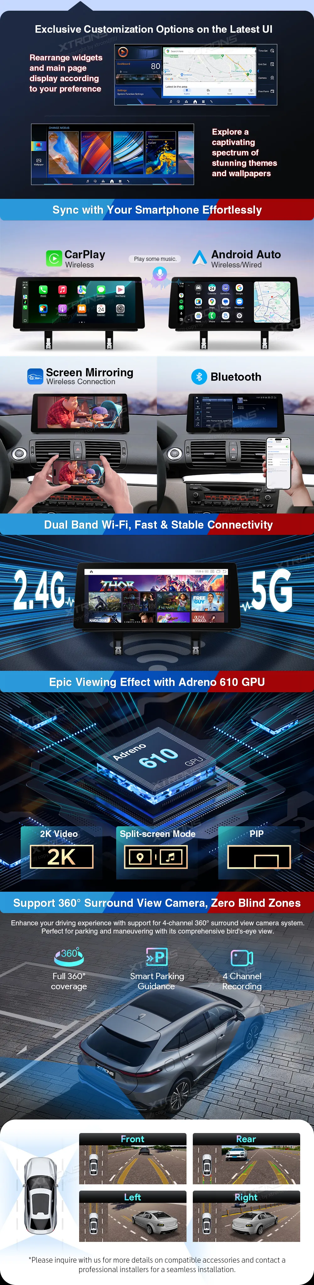 BMW 1 E81 E82 E87 E88 | Android 14 | 12.3inch | 8GB/128GB/8Core Snapdragon 680 | Multimedija Xtrons QGB24UMB12E87L