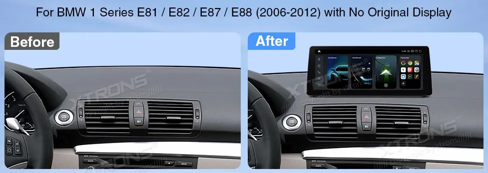 BMW 1 E81 E82 E87 E88 | Android 14 | 12.3inch | 8GB/128GB/8Core Snapdragon 680 | Multimedija Xtrons QGB24UMB12E87L