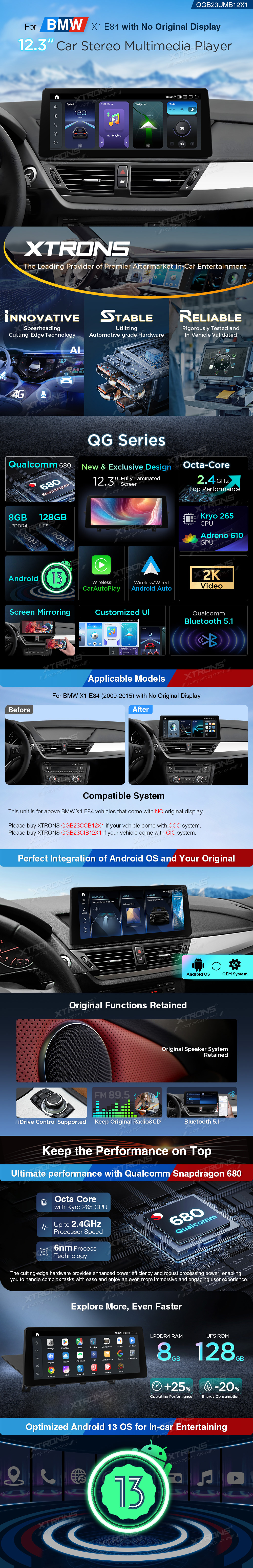 BMW X1 F48 12.3 colio Snapdragon Android 13 multimedija