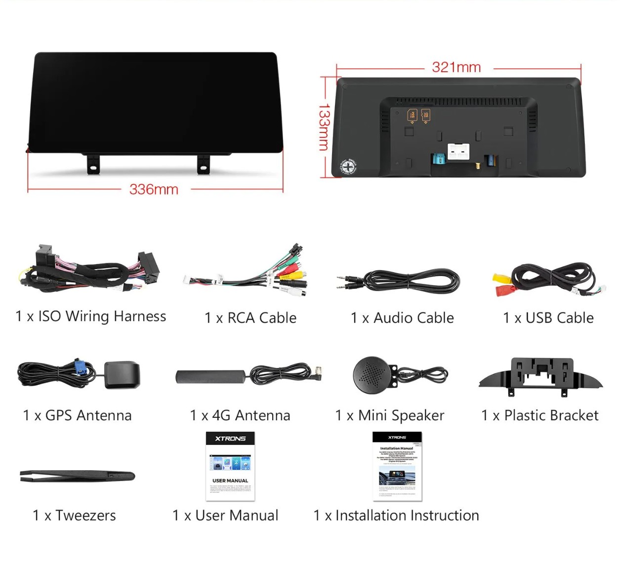 BMW F30/F31/F32/F33/F34/F35/F36 NBT 12.3 colių Snapdragon Android 13 multimedija QXB22NB12THL