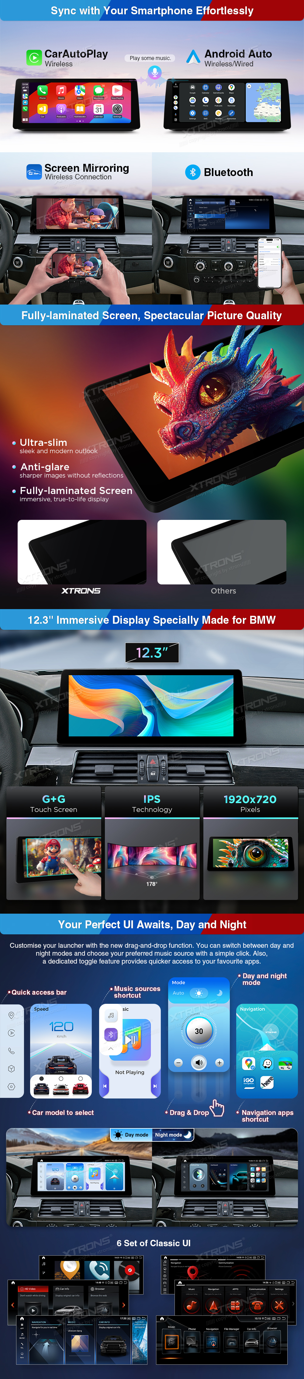 BMW E60/E61 CIC 12.3 colio Snapdragon Android 13 multimedija