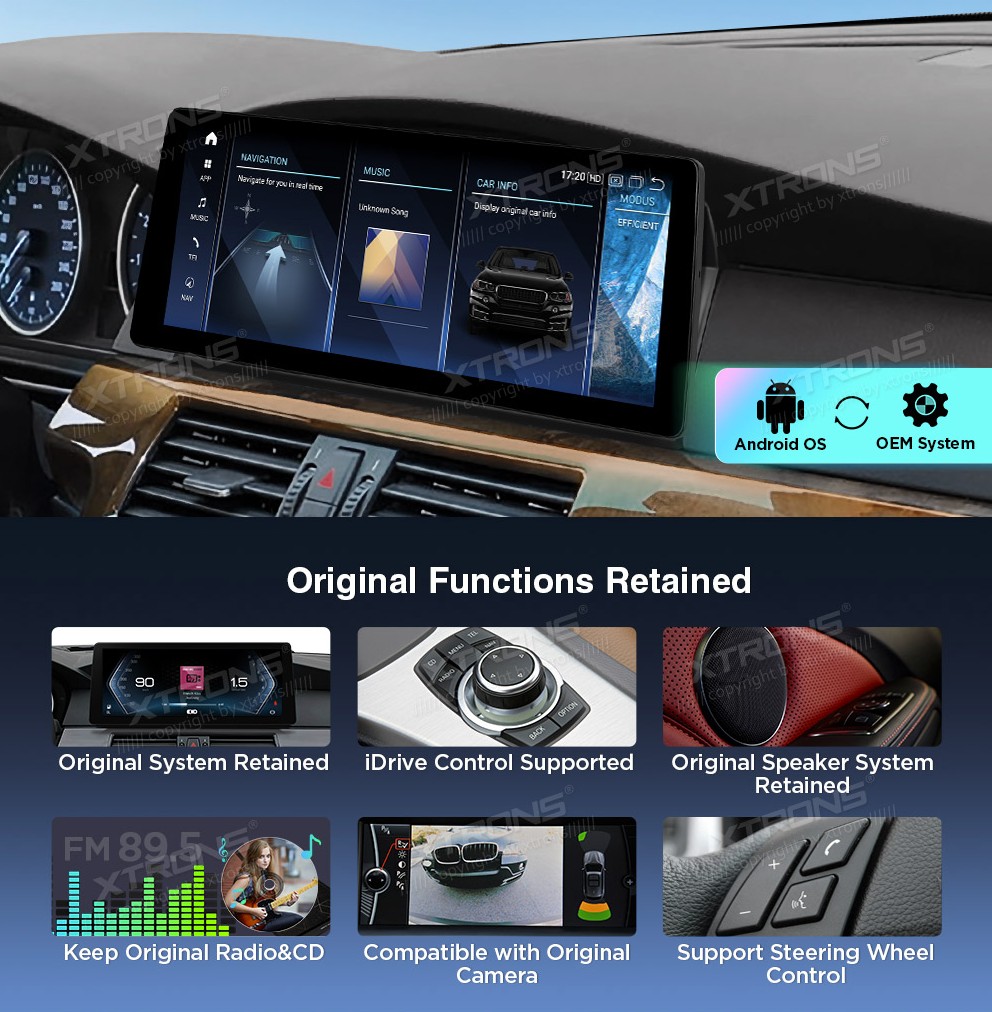 BMW E60/E61 CIC 12.3 colio Snapdragon Android 13 multimedija
