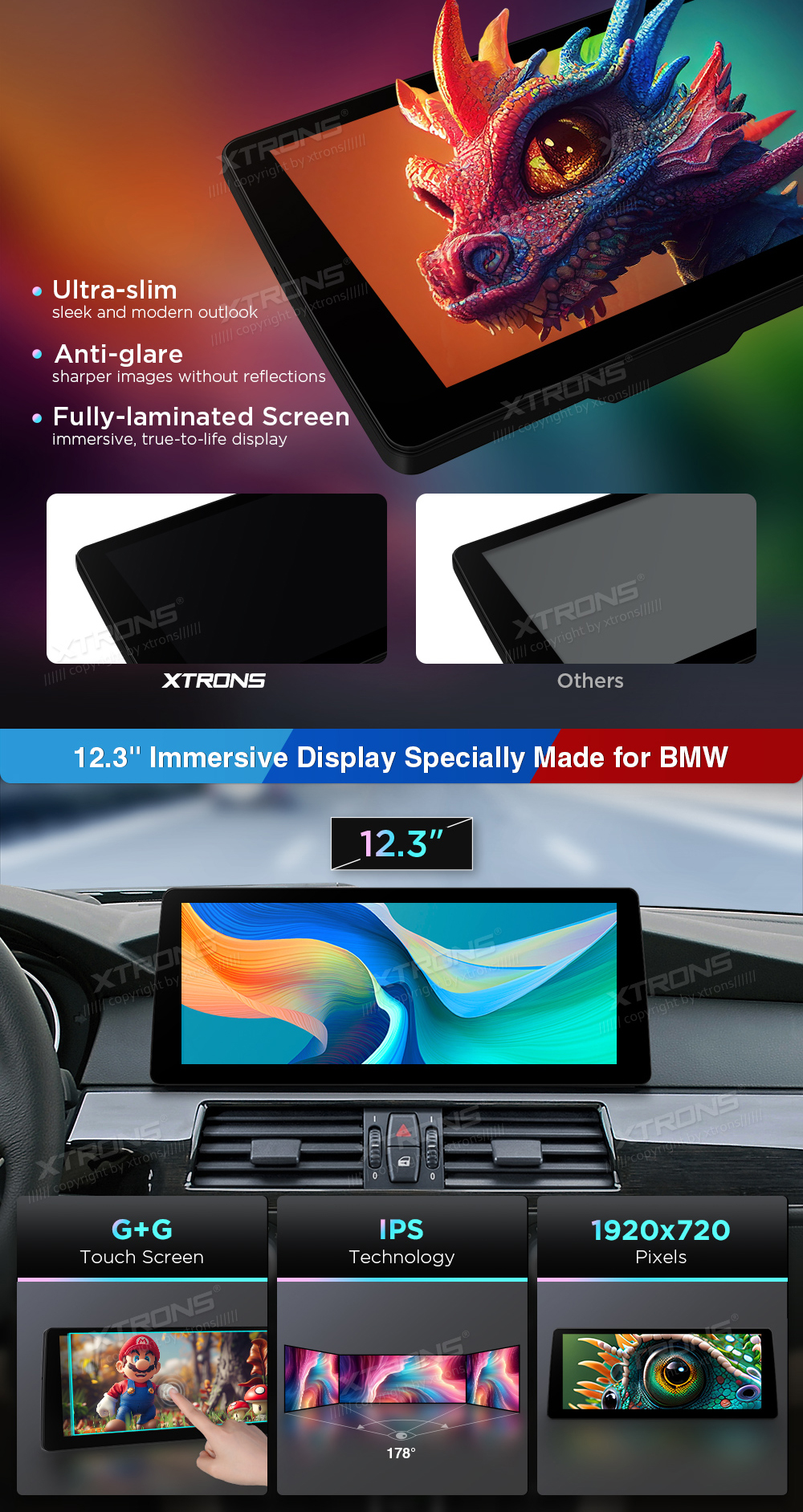 BMW E60/E61 CIC 12.3 colio Snapdragon Android 13 multimedija