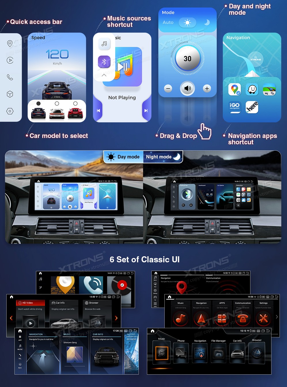 BMW E60/E61 CIC 12.3 colio Snapdragon Android 13 multimedija QGB23CIB12E60