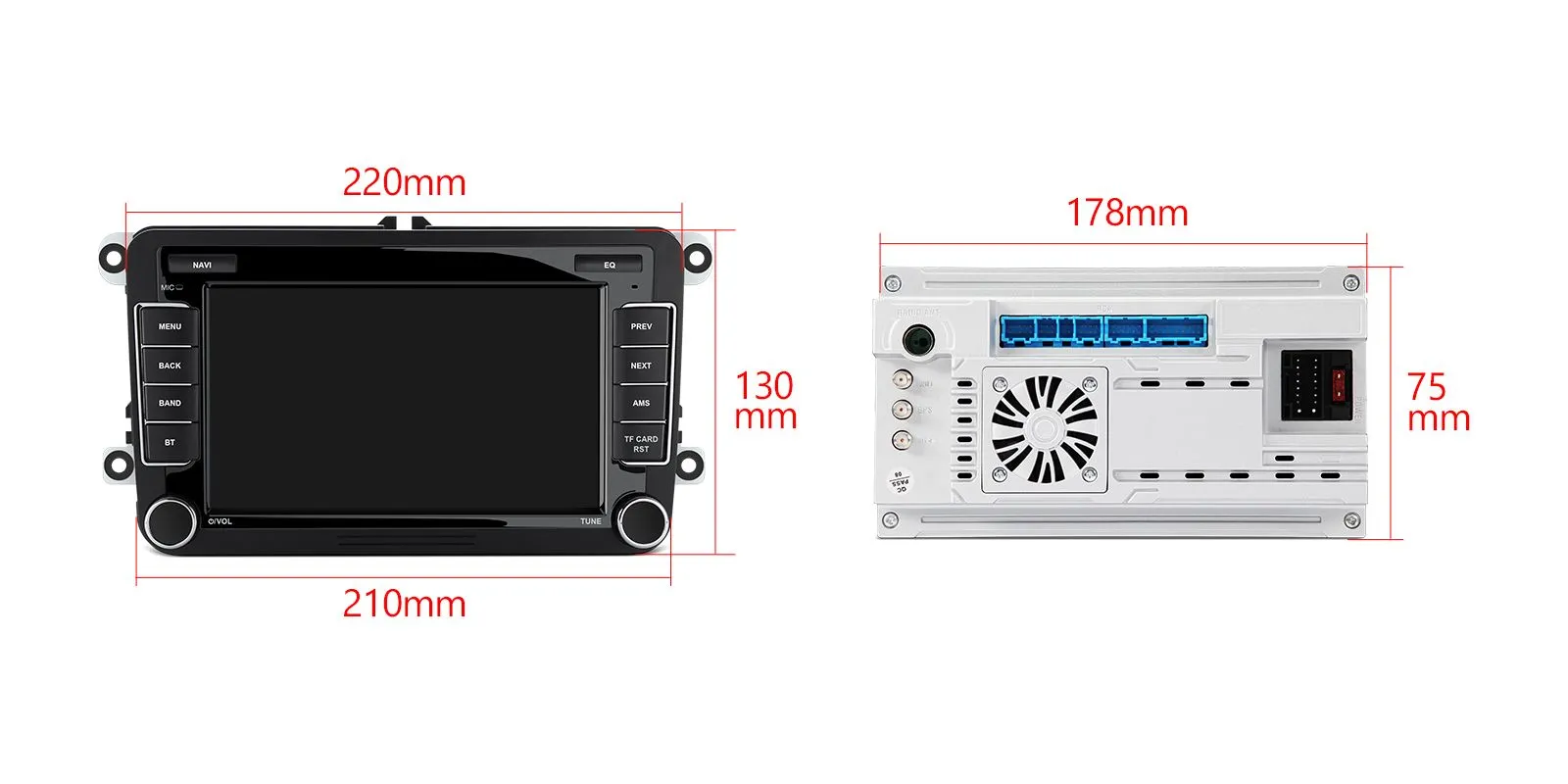 Volkswagen / Škoda / SEAT 7 colių Android 14 multimedija PX74MTVL