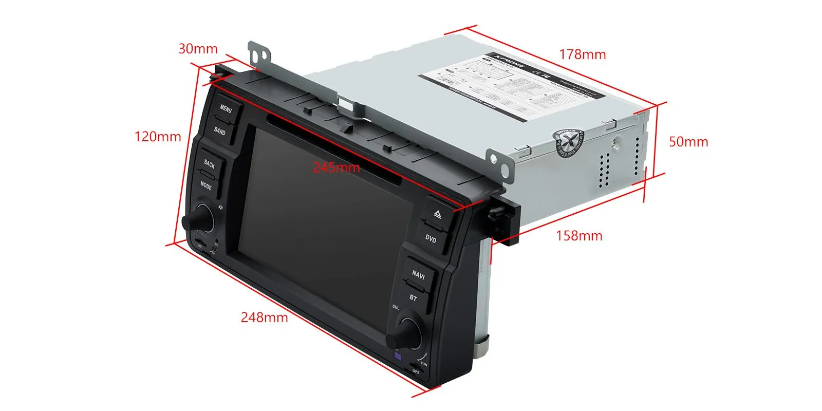 BMW E46 | Rover 75 | Android 14 | 7inch | 4GB/64GB/8Core | Multimedija Xtrons PX7446BG