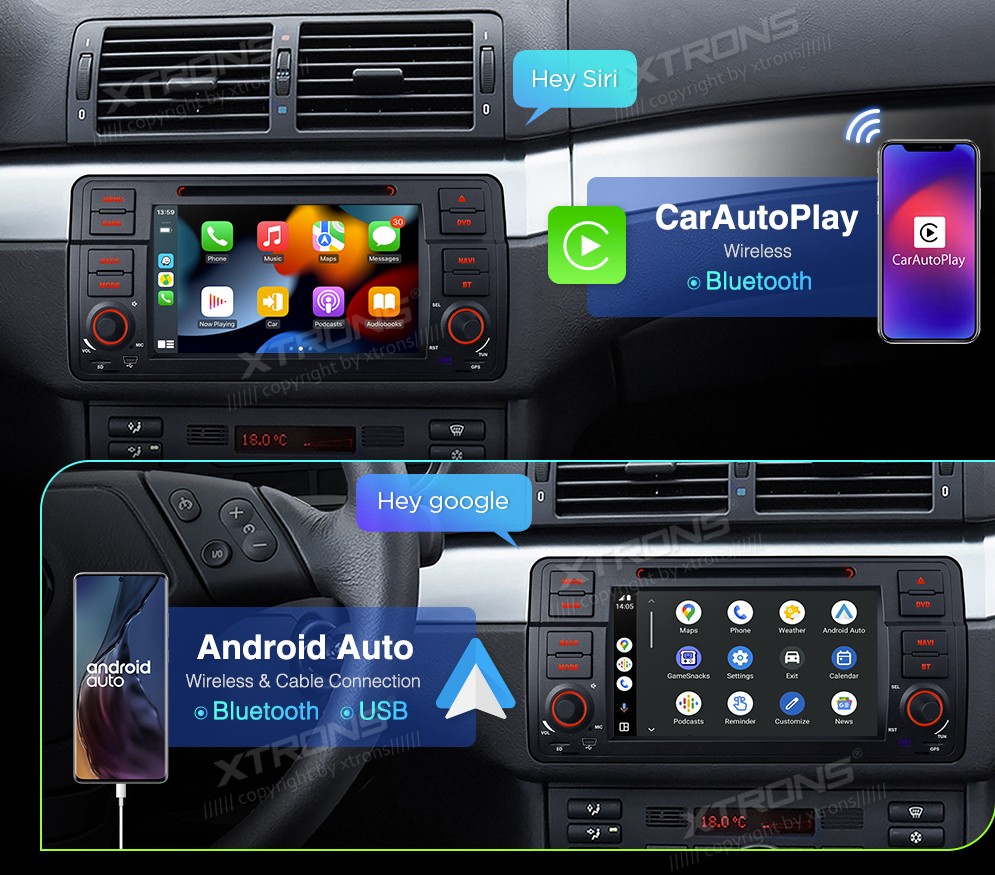 BMW E46 | Rover 75 | Android 14 | 7inch | 4GB/64GB/8Core | Multimedija Xtrons PX7446BG