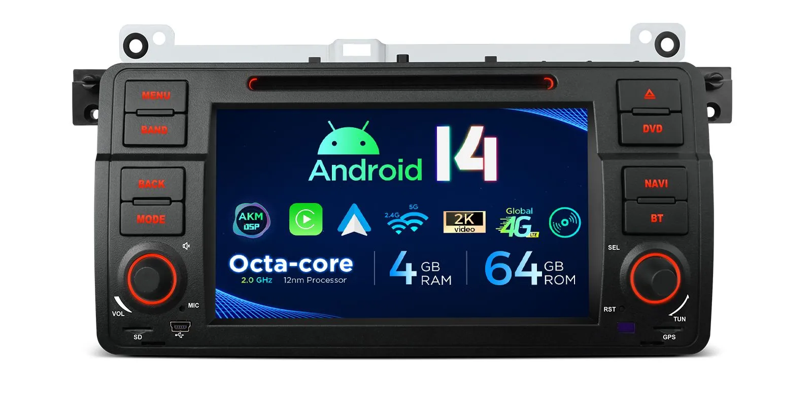 BMW E46 | Rover 75 | Android 14 | 7inch | 4GB/64GB/8Core | Multimedija Xtrons PX7446BG