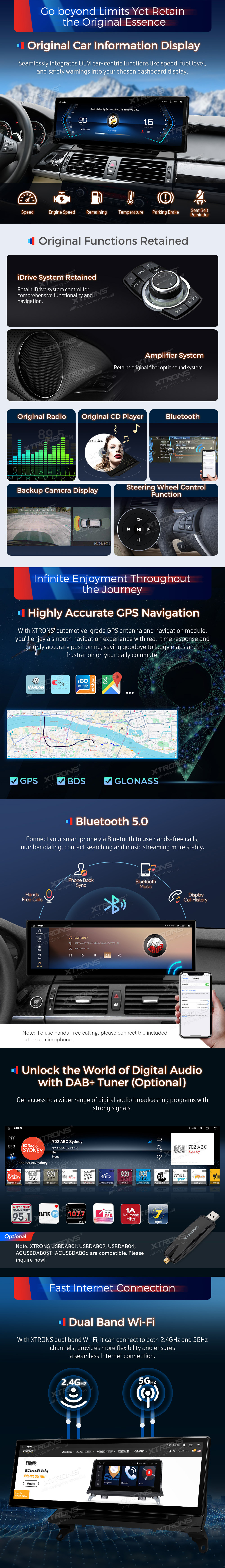 Išsimokėtinai E70, E71 sparti Multimedija su 8GB RAM, 256GB ROM, integruotu Apple CarPlay, Android Auto ,WiFi, 4G, GPS navigacija, montavimas QLB4260CC