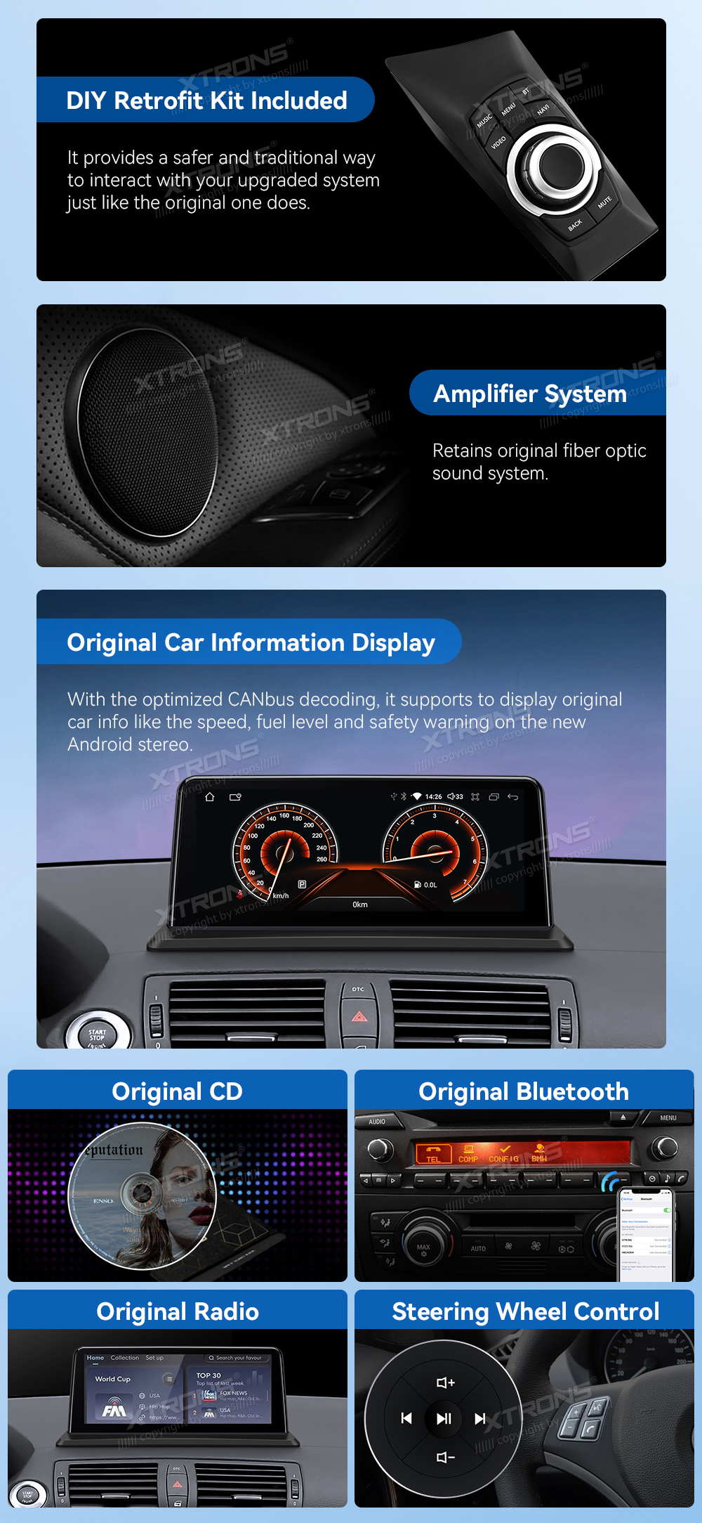 BMW 1 E81 E82 E87 E88 | Android 10 | 10.25inch | 4GB/64GB/8Core | Multimedija Xtrons QDB1087UNL