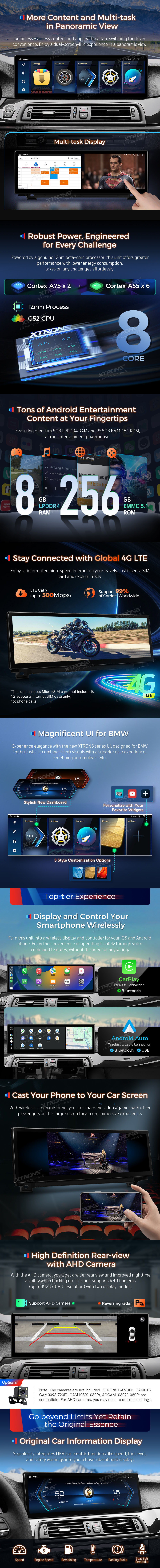 BMW F10 F11 NBT | Android 14 | 14.9inch | 8GB/256GB/8Core | Multimedija Xtrons QLBX44FVNB