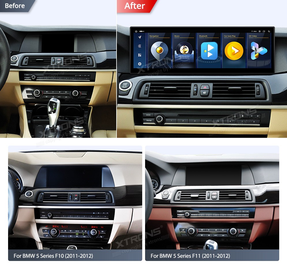 BMW F10 F11 CIC | Android 14 | 14.9inch | 8GB/256GB/8Core | Multimedija Xtrons QLBX44FVCI