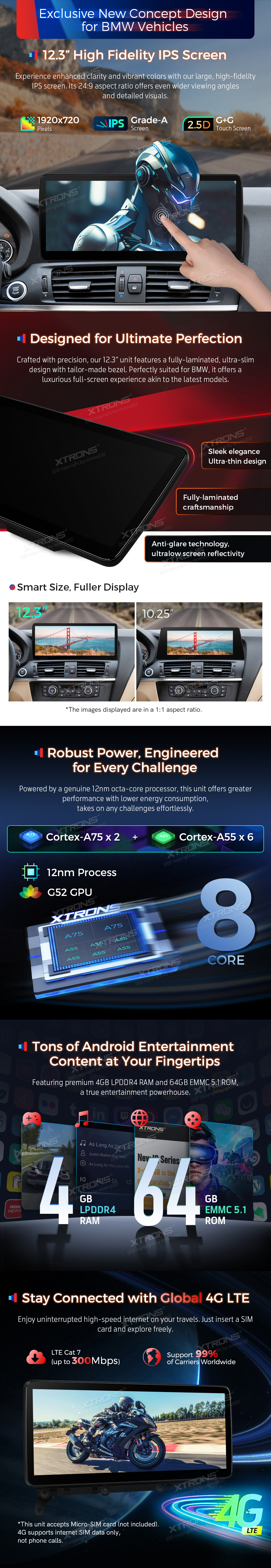BMW X3 F25 CIC | Android 13 | 12.3inch | 4GB/64GB/8Core | Multimedija Xtrons QLB22CIB12X3