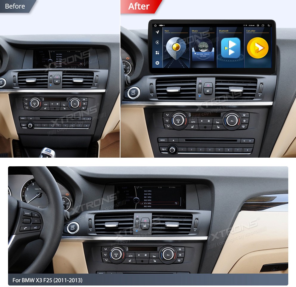 BMW X3 F25 CIC | Android 13 | 12.3inch | 4GB/64GB/8Core | Multimedija Xtrons QLB22CIB12X3